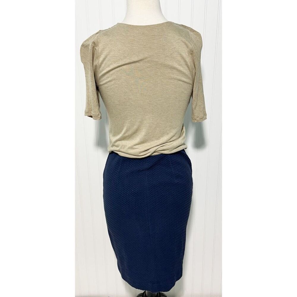 Boden Women's Scoop Neckline Sheath Dress Beige Navy Blue Two-Tone Size‎ 8 - Picture 5 of 9